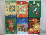 SKU: 300 12-Pack Assorted 6 Art Designs Christmas Gift Bags; (Sizes : Large, Medium)