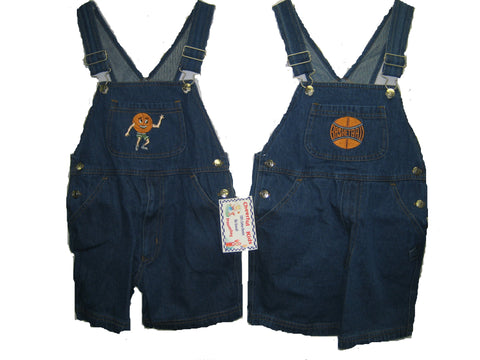 SKU: 10101-BB Boy's Sizes 4/5/6/7 Denim Embroidered Bib Pocket Shortalls. (Prepack 24 PCS, Assorted Embroidery Arts Desgins)