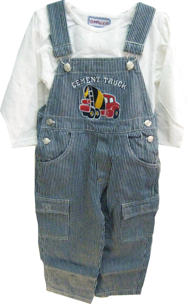 SKU: 102E Toddler Sizes 2T/3T/4T Stripe Denim Overall 2-PC Sets