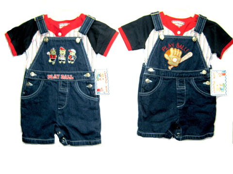 SKU: 110-BB Infant Size 12M/18M/24M Denim Emroidiery Shortall 2-PC Sets (Prepack 12 Sets Assorted Sizes/Embroidery)