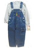 SKU: 1103 Toddler Boys Sizes 2T/3T/4T Cotton Denim Embroidered Bib Pocket Overall 2-PC Sets