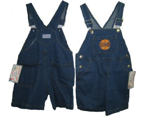 SKU: 10101 Boy's Sizes 4/5/6/7 Denim Embroidered Bib Pocket Shortalls.