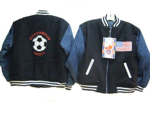SKU: 502-BB Boys Sizes S(8), M(10-12), L(12-16), XL(18-20) Reversible Padded Varsity Jacket, (Prepack=12 PCS. Assorted Size)