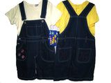 SKU: 4202 Girls's Sizes 4/5/6/6X Denim Embroidered Shortalls 2-PC Sets