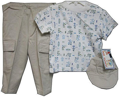 SKU: 108 Infants Sizes 12M/18M/24M Print Knit Tops+Khaki Twill Pants 2-PC Sets