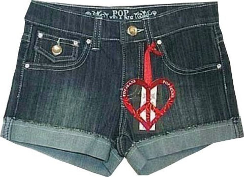 SKU: 71611 Girls Sizes 7/8/10/12/14 Stretchable Denim 5 Pockets Embroidered Jeans Short Shorts.