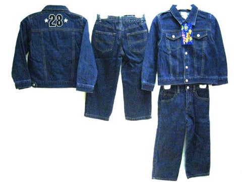 SKU: 33314 Boys Sizes 2/3/4 Denim Embroidered Western Jackets+Jeans 2-PC Sets
