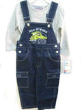 SKU: 102E Boys 2T/3T/4T Indigo Denim / Stripe Denim Embrodiery Overall 2-PC Set