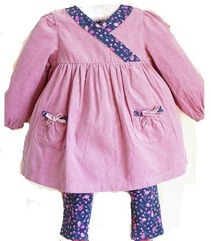 SKU: 71032INF Infant Girls Sizes 12M/18M/24M,Long Sleeves. Dress+Pants Legging 2-PC Sets