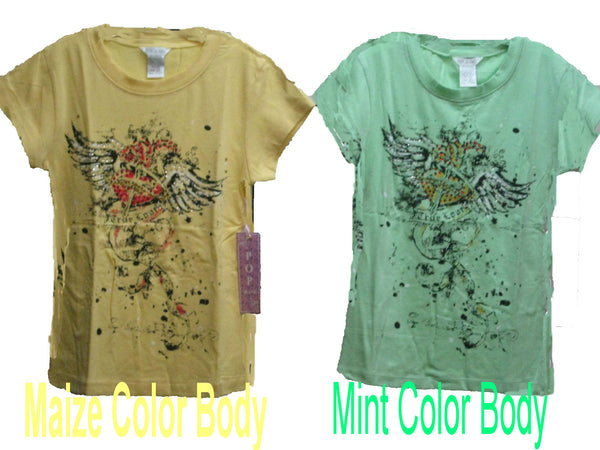 SKU: 716120 Girls Sizes S(7/8) M(10/12) L(14-16) Jersey Knit Short Sleeves Pullover Tops,