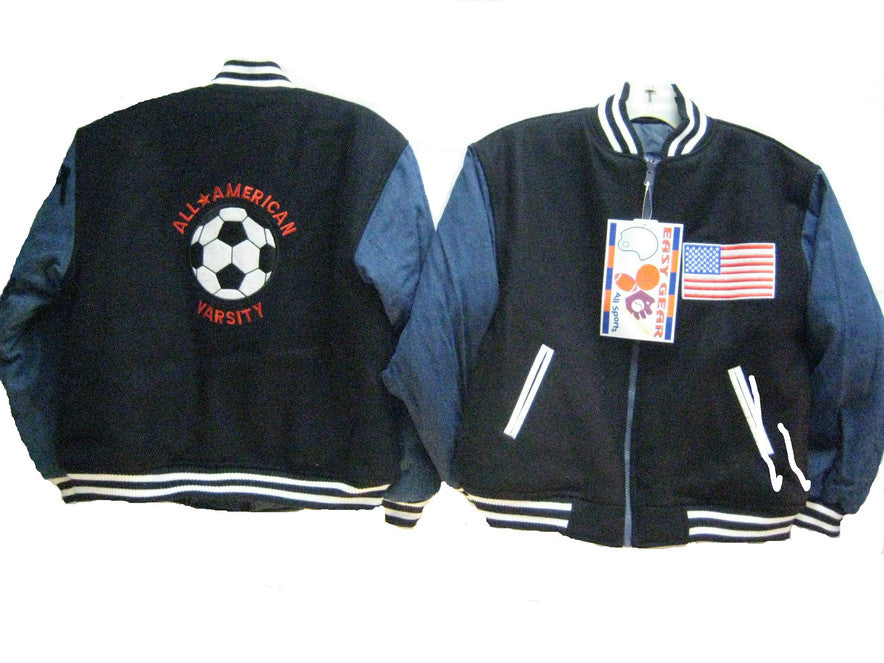 SKU:502 Easy Gear Big Boys Sizes S(8), M(10-12), L(12-16), XL(18-20) Reversible Padded Varsity Jacket